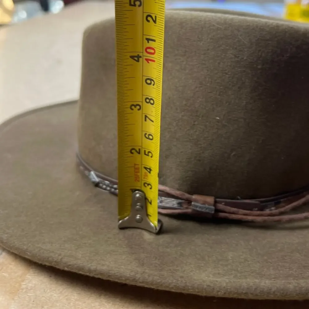 Stetson Mountain Sky Crushable 100% Wool Brown Felt Hat Size Small